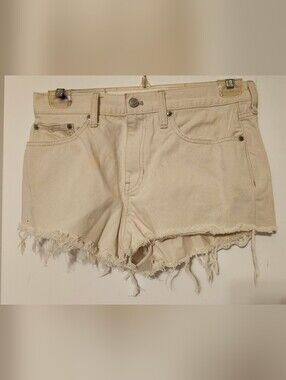 J. Crew Women’s Frayed Hem Denim Shorts - Cream